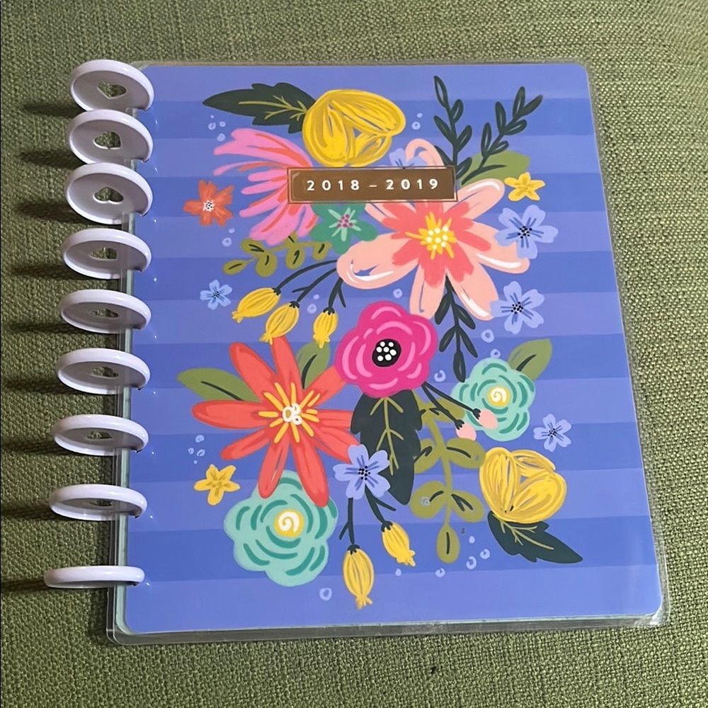 The Happy Planner Floral Striped Planner Cover with White Disk